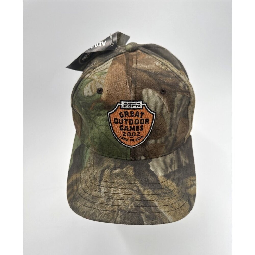 Lake Placid Hat Mens Snapback Camo Great Outdoor Games Nature ESPN 2002 USA NEW
